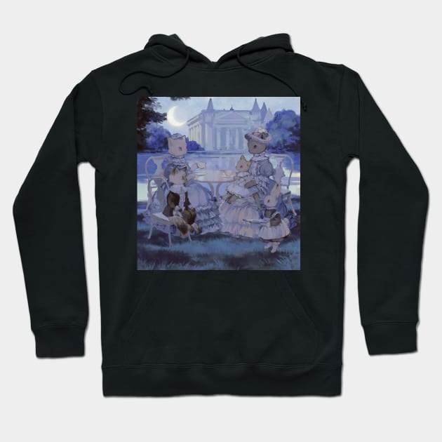 Tea Time on a Moonlit Night Hoodie by rt0no